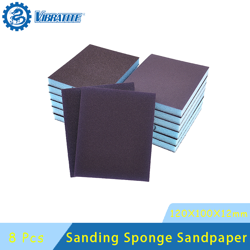 Woodworking Veneer - Set di 8 Spugne Abrasive 100X120X12mm,