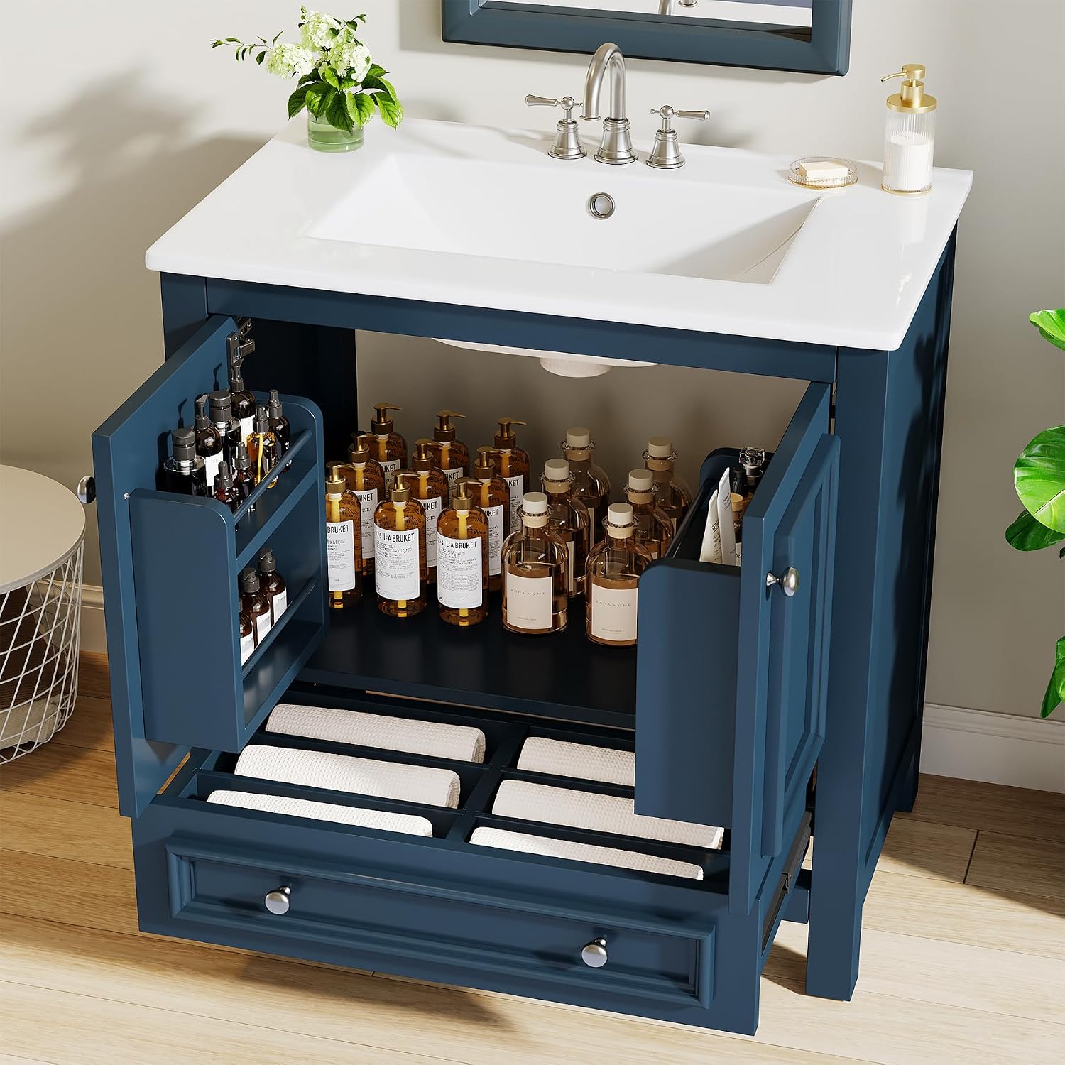 Mobile bagno freestanding da 3 - Woodworking Veneer recensione e prezzo